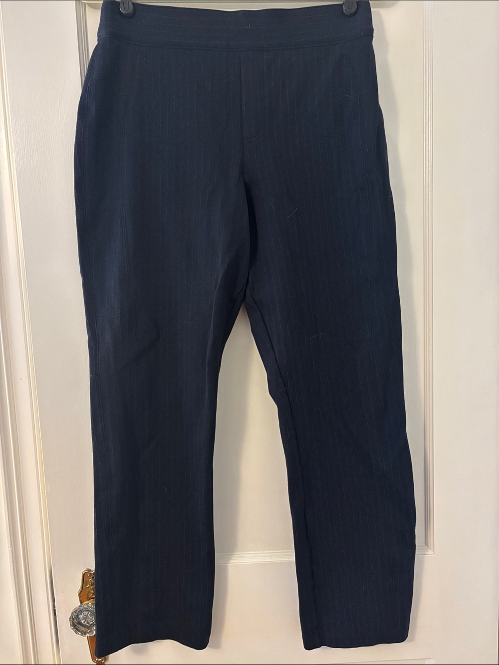 SPANX Navy Pinstripe Pull-On Pants
